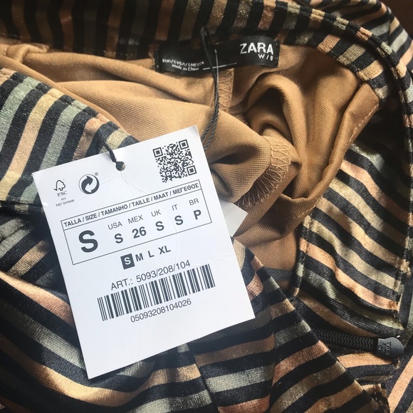 NWT Zara striped velvet pants - Picture 5 of 7